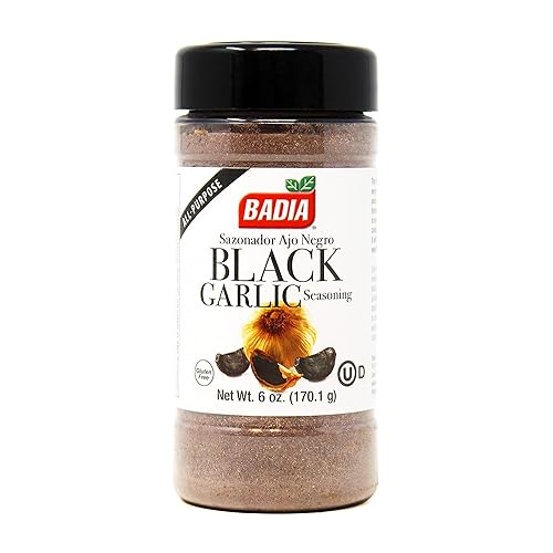 Badia Black Garlic Seasoning, 6 oz - Rich, Savory & Umami Flavor for Meat, Seafood and Vegetables