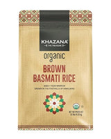 Authentic Organic Brown Basmati Rice by Khazana in 10 lb Bag - Aromatic and Flavorful Indian Grain - Non-GMO, Gluten Free, Kosher, Cholesterol Free