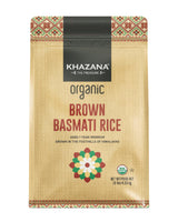 Authentic Organic Brown Basmati Rice by Khazana in 10 lb Bag - Aromatic and Flavorful Indian Grain - Non-GMO, Gluten Free, Kosher, Cholesterol Free