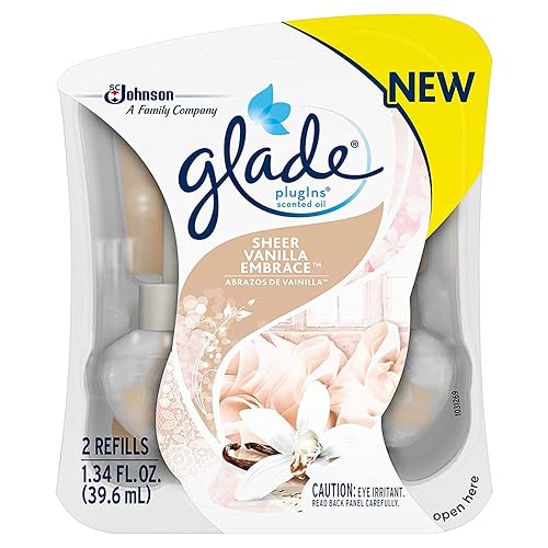 Glade PlugIns Scented Oil Air Freshener Refills, Sheer Vanilla Embrace, 1.34 Fluid Ounces, 2 Refills Per Pack (3 Packs)