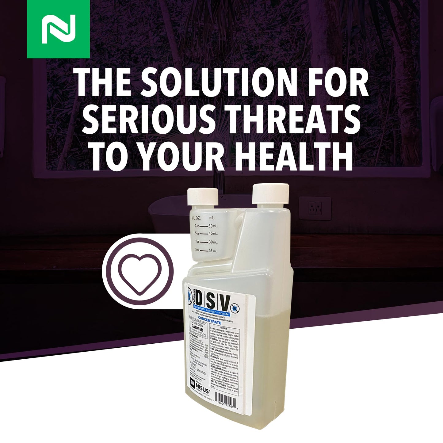 Nisus DSV Disinfectant, Sanitizer, Virucide, Concentrated Solution for Hard Non-Porous Surfaces, Hospitals, Homes, Industrial & Food Processing Areas