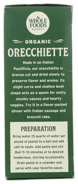 Whole Foods Market, Organic Orecchiette Rigate, 16 Ounce