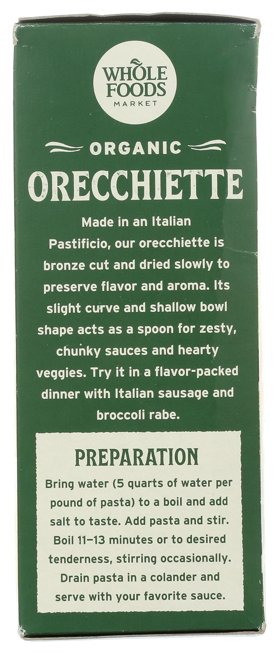 Whole Foods Market, Organic Orecchiette Rigate, 16 Ounce