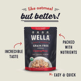 Wella Cereal Oatmeal Alternative, Gluten-Free Breakfast Hot Cereal, Grain-Free Paleo Organic Vegan High Protein Superfood, Plant-Based Non-GMO, Low in