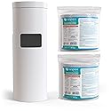 Wipex Disinfecting Wipes Bulk Bundle: Premium White Dispenser with Trash Bin - Stainless Steel and 2 Packs of 800ct EPA Wipes Refill Roll