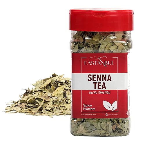 Eastanbul Senna Tea, 1.76oz, Senna Leaf Tea, Hoja Sen Cut & Sifted Herbs, Sena Loose Leaves, Feuille de Sene, Mediterranean Herb, Caffeine Free