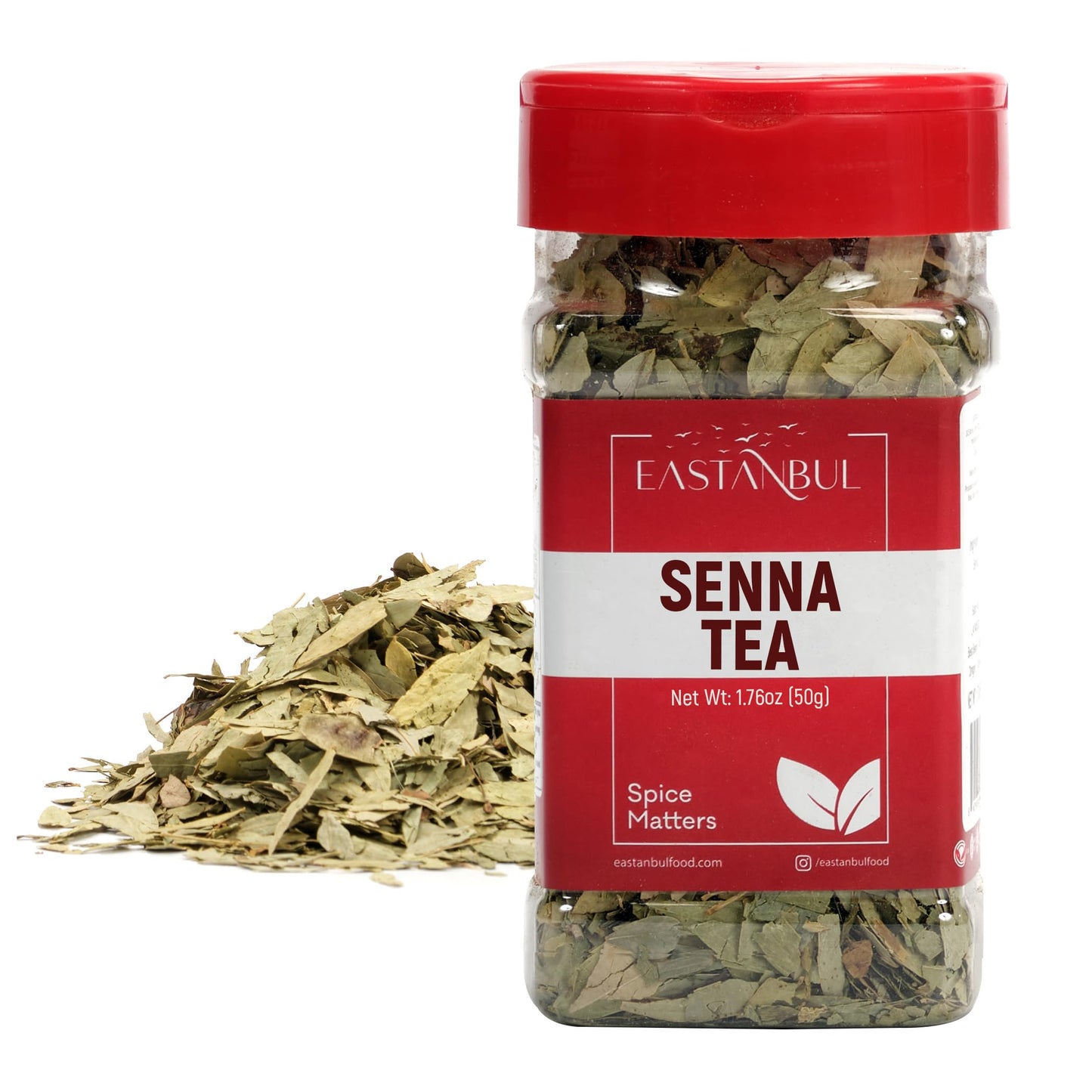 Eastanbul Senna Tea, 1.76oz, Senna Leaf Tea, Hoja Sen Cut & Sifted Herbs, Sena Loose Leaves, Feuille de Sene, Mediterranean Herb, Caffeine Free