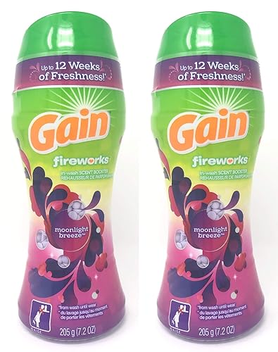 Gain Fireworks in-Wash Scent Booster Beads, Moonlight Breeze, 7.2 oz (Pack of 2)