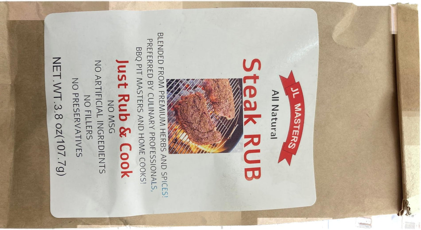 JL Masters STEAK Rub - 2 Packages of 3.8oz each