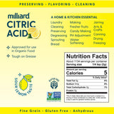 Milliard Citric Acid 5 Pound - 100% Pure Food Grade Non-GMO Project Verified (5 Pound)
