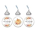 Andaz Press Autumn Fall Watercolor Baby Shower Party Collection, Chocolate Drop Label Stickers Trio, Mommy to Be, Autumn Floral Bouquet and Pumpkin