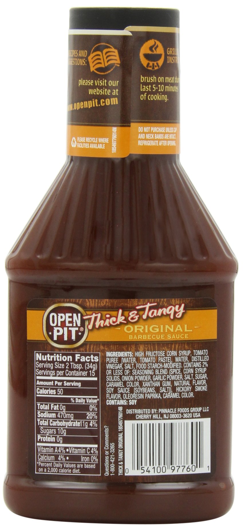 Open Pit Thick & Tangy Barbecue Sauce, Original, 18 Ounce (Pack of 6)