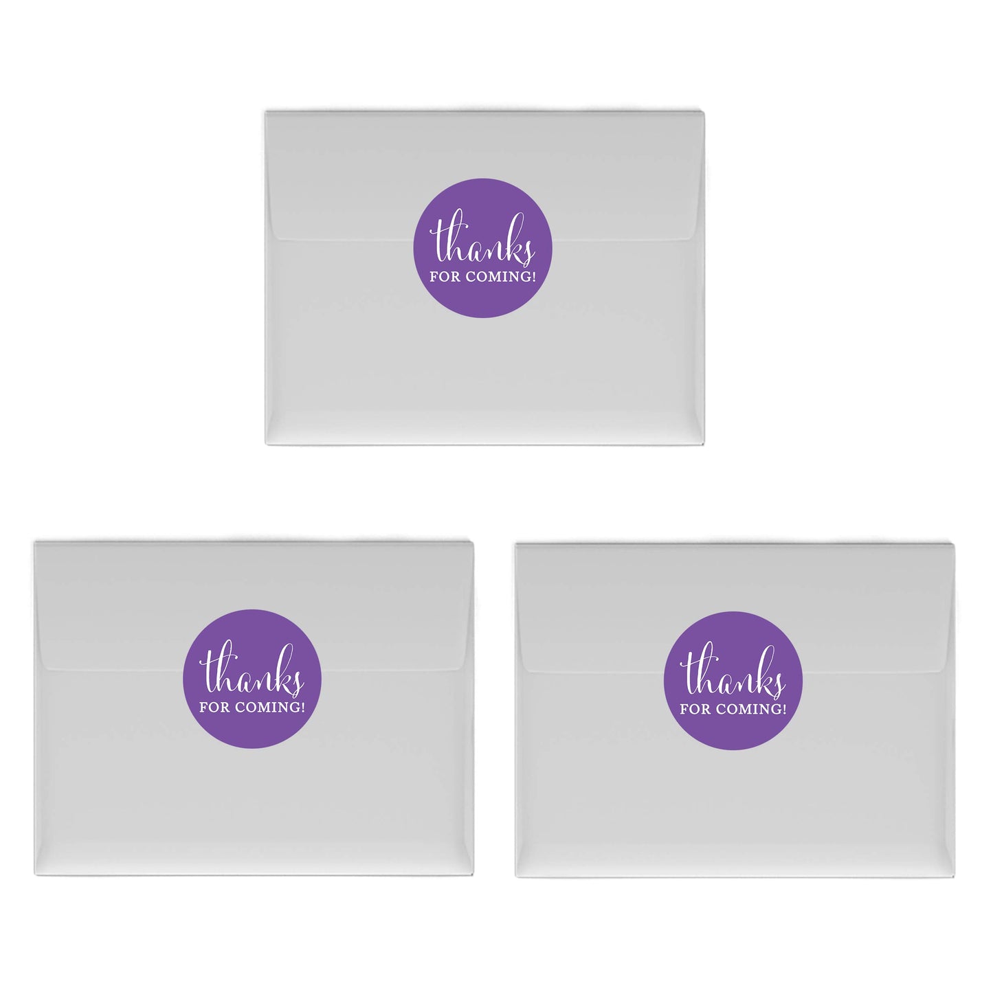 Andaz Press Chocolate Drop Labels Stickers, Thanks for Coming!, Royal Purple, 216-Pack, for Wedding Birthday Party Baby Bridal Shower Kisses Party