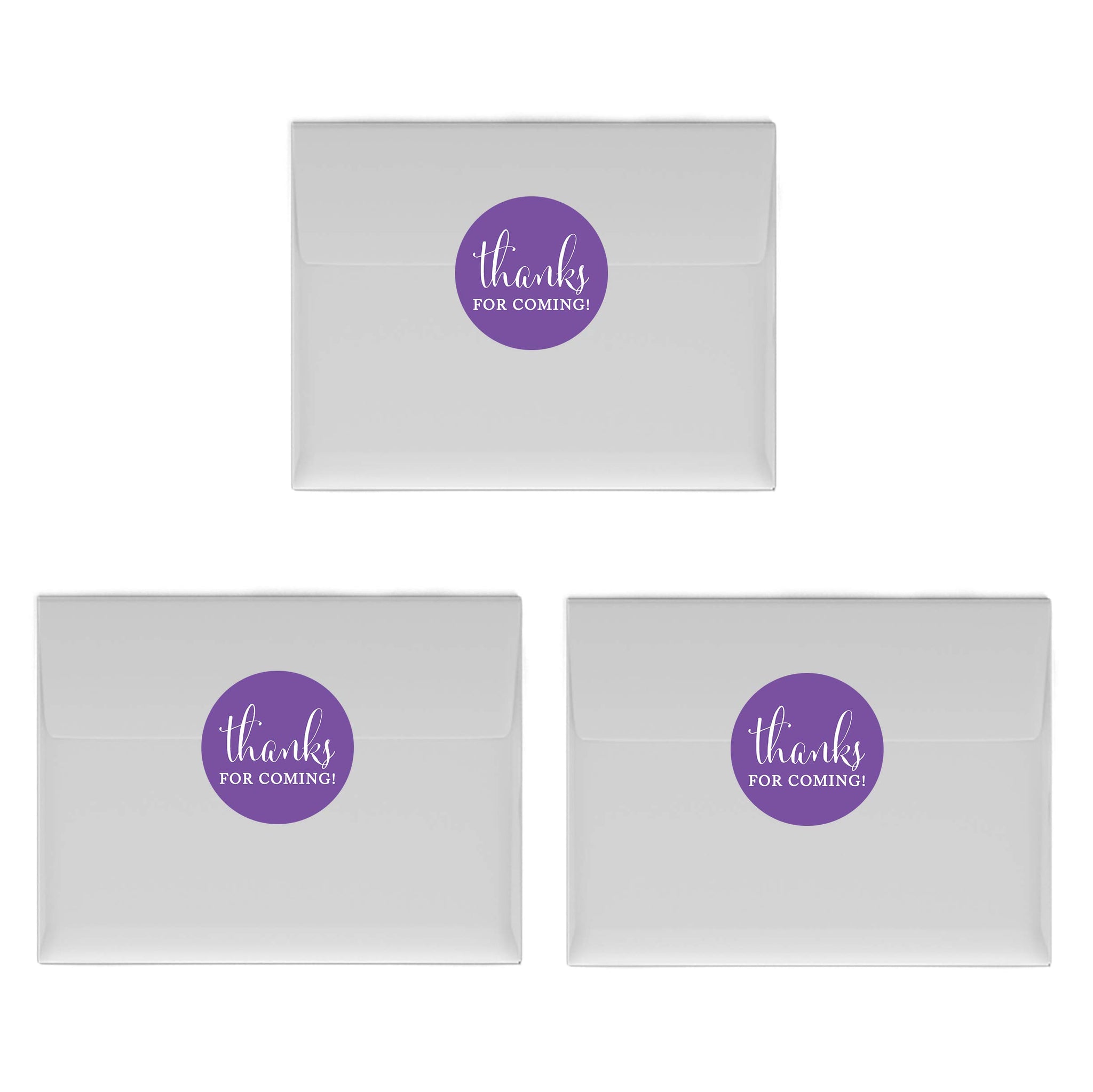 Andaz Press Chocolate Drop Labels Stickers, Thanks for Coming!, Royal Purple, 216-Pack, for Wedding Birthday Party Baby Bridal Shower Kisses Party