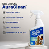 AuraClean Gentle Wall & Baseboard Cleaner - Safe for Painted Walls & Trim | Non-Toxic, No-Rinse Spray | Anti-Resoil, Streak-Free Finish for Everyday