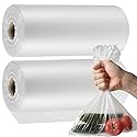 ZEONHAK 1000 Count 10 x 14 Inches Plastic Produce Bags, Clear Plastic Produce Bag Roll for Bread, Fruits, Vegetable, Kitchen, 500 Bags x 2 Rolls