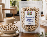 Cinnamon Yogurt Covered Pretzels - 1 lb Resealable Bag | Sweet & Spiced Crunchy Snack | Gourmet Yogurt Pretzel Treats | Perfect for Gifting, Parties