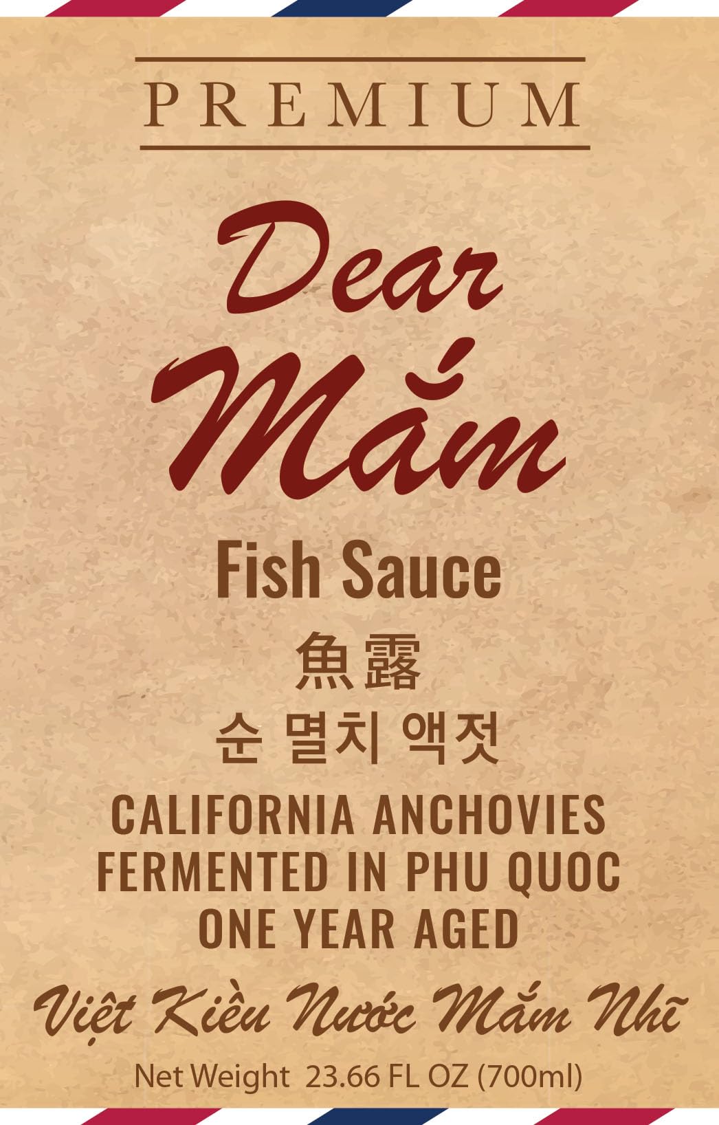 Dear Mam Fish Sauce | Premium Fish Sauce Made With Real California Anchovies | 1 year Barrel aged | Brewed in Phu Quoc Vietnam