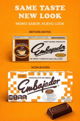 Chocolate Embajador - Chocolate de Mesa 1-Pack | Authentic Dominican Hot Cocoa, Chocolate Caliente & Melting Chocolate, Sweet Baking Chocolate Tablets