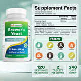 Best Naturals, Brewers Yeast, 7-1/2 Grains with Vitamin B1, Vitamin B2, 1000 mg 240 Tablets (240 Count (Pack of 2))