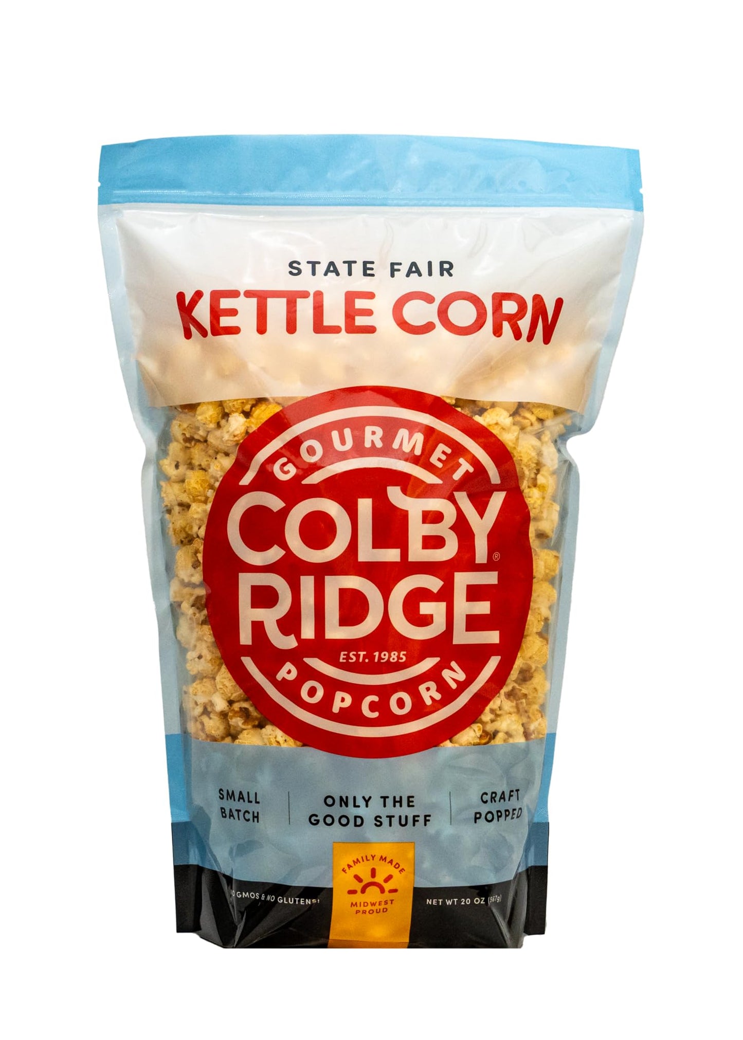 Colby Ridge 4 Flavor Gourmet Popcorn Assortment Large Sampler - Fluffy White, Fresh Caramel, Cheddar Cheese, and Kettle Corn Popped