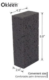 Okleen Big Sponge. Made in Europe. 6 Pack, Black. 8.9x4.3x2.4 Inch Extra Large Odorless Commercial Sponge for All Purpose Cleaning