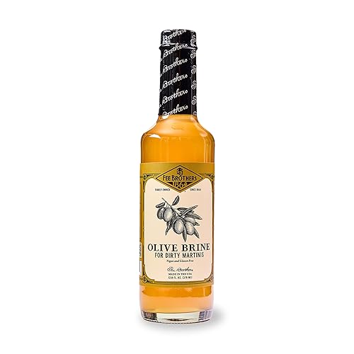 Fee Brothers Olive Brine - Dirty Martini Olive Juice, Cocktail Mixer, Hand Crafted in the USA, 12.8 Fl Oz