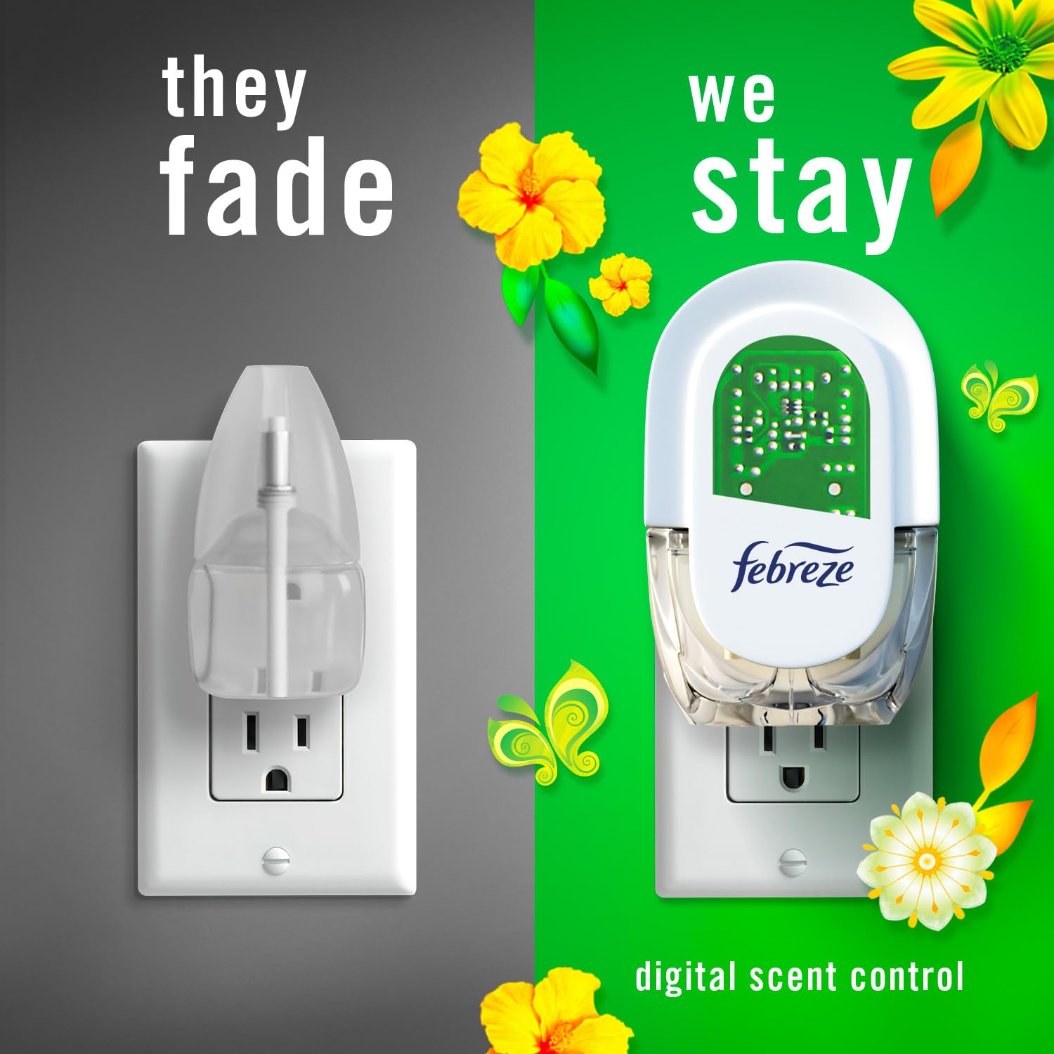 Febreze Plug-In Air Freshener, Odor-Fighting Scented Oil Refill, Air Fresheners for Home, Bathroom and Kitchen, Long Lasting, Gain Original Scent