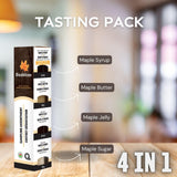 Biodelices Organic Maple Syrup, Maple Butter, Maple Jelly, and Maple Sugar - 100% Pure Maple Syrup - Tasting Pack - Premium Artisan, Natural
