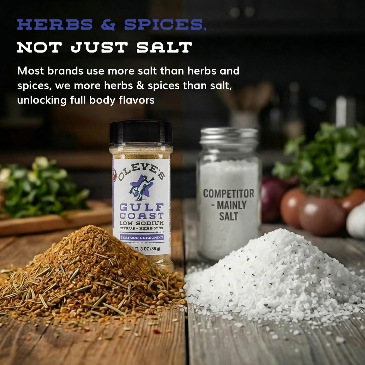 Cleve's Gourmet Gulf Coast Citrus and Herb Kick, Fish, Shrimp & Seafood Seasoning for Grilling & Cooking, 3.0 oz