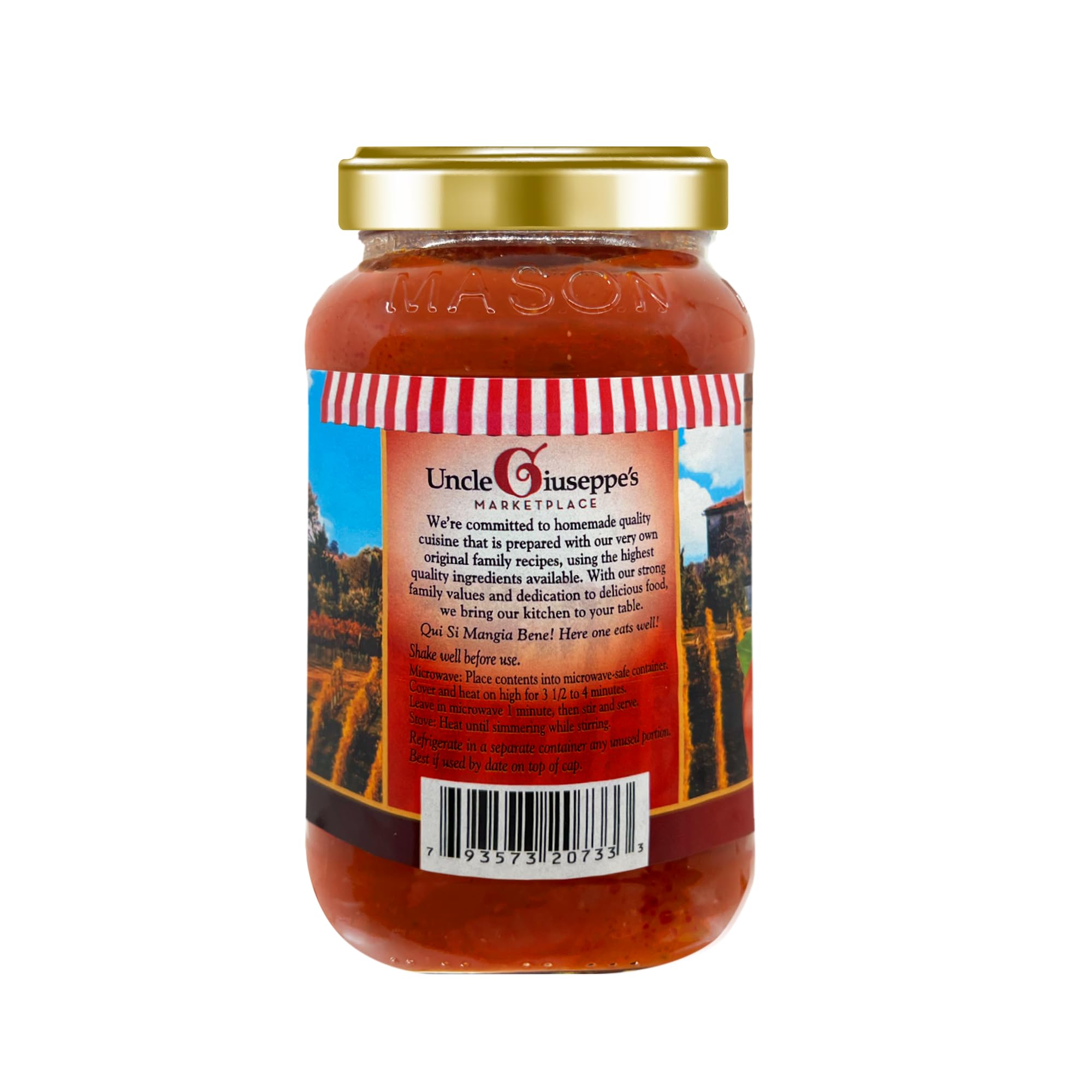 Uncle Giuseppe’s Marinara Sauce, 24 oz | Classic Italian Tomato Sauce with Garlic, Basil & Olive Oil | Homestyle Pasta Sauce | All-Natural, No