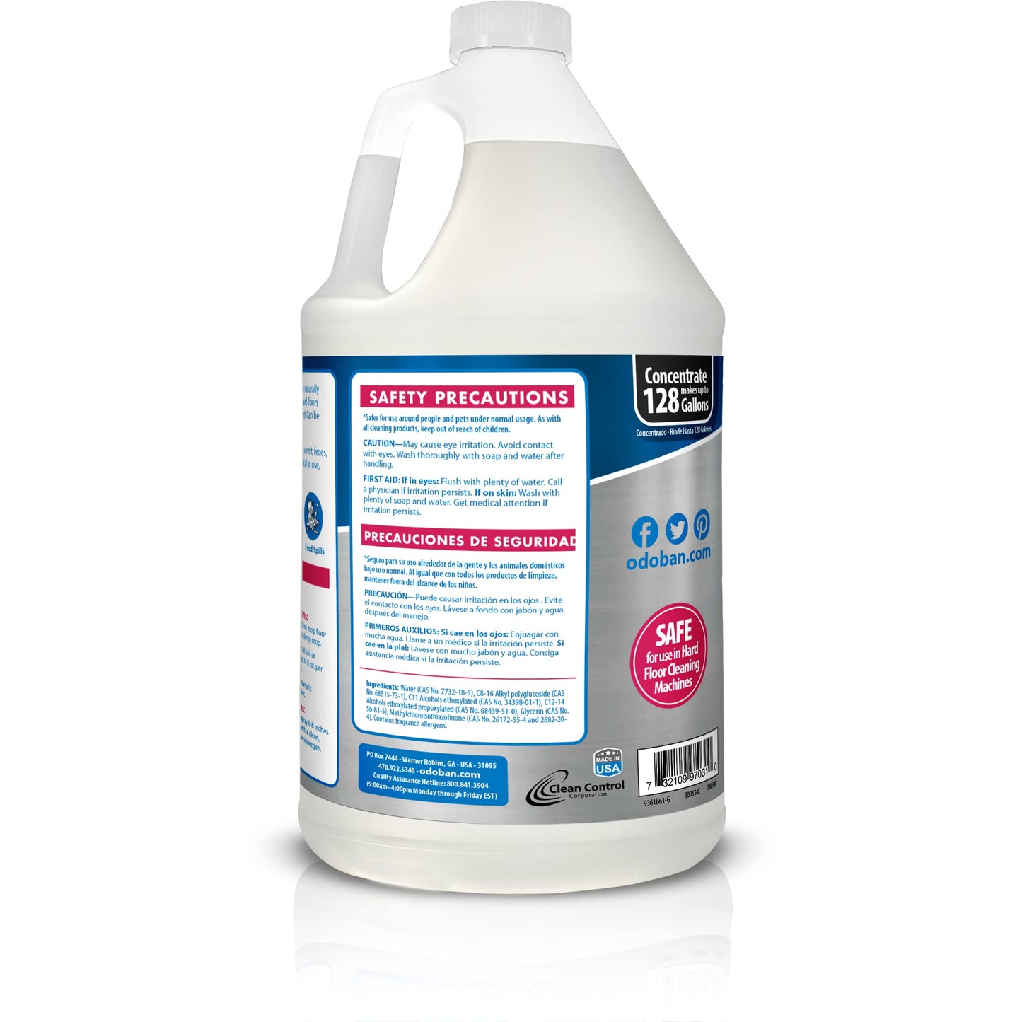 OdoBan Pet Solutions No Rinse Neutral pH Floor Cleaner Concentrate, 3 Gallons, Splash O' Citrus Scent