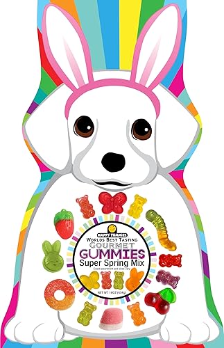 Happy Yummies Gummies, Adorable Gourmet Gummies in a Puppy Shaped Bag - Delicious Assorted Flavors Candy Snacks for Spring Celebrations, Perfect