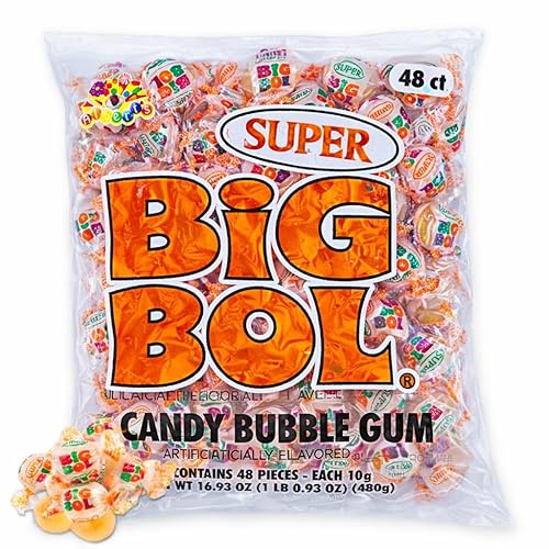ALBERT'S Candy Super BIG BOL Candy Bubble Gum, 10g Per Piece, 48 count (1-Pack)
