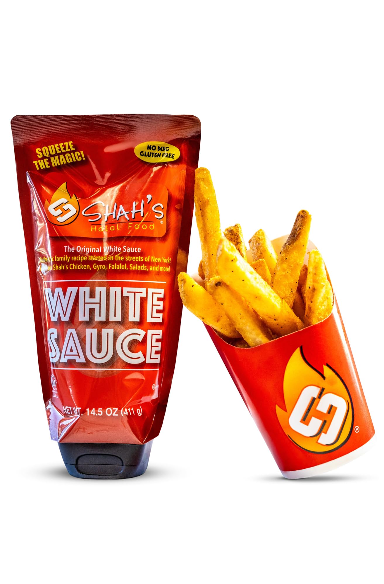 SHAH'S HALAL FOOD White Sauce | Mediterranean and Middle Eastern Flavor | No MSG | Gluten-Free | Halal Certified | Authentic Family Recipe | Pack of 1