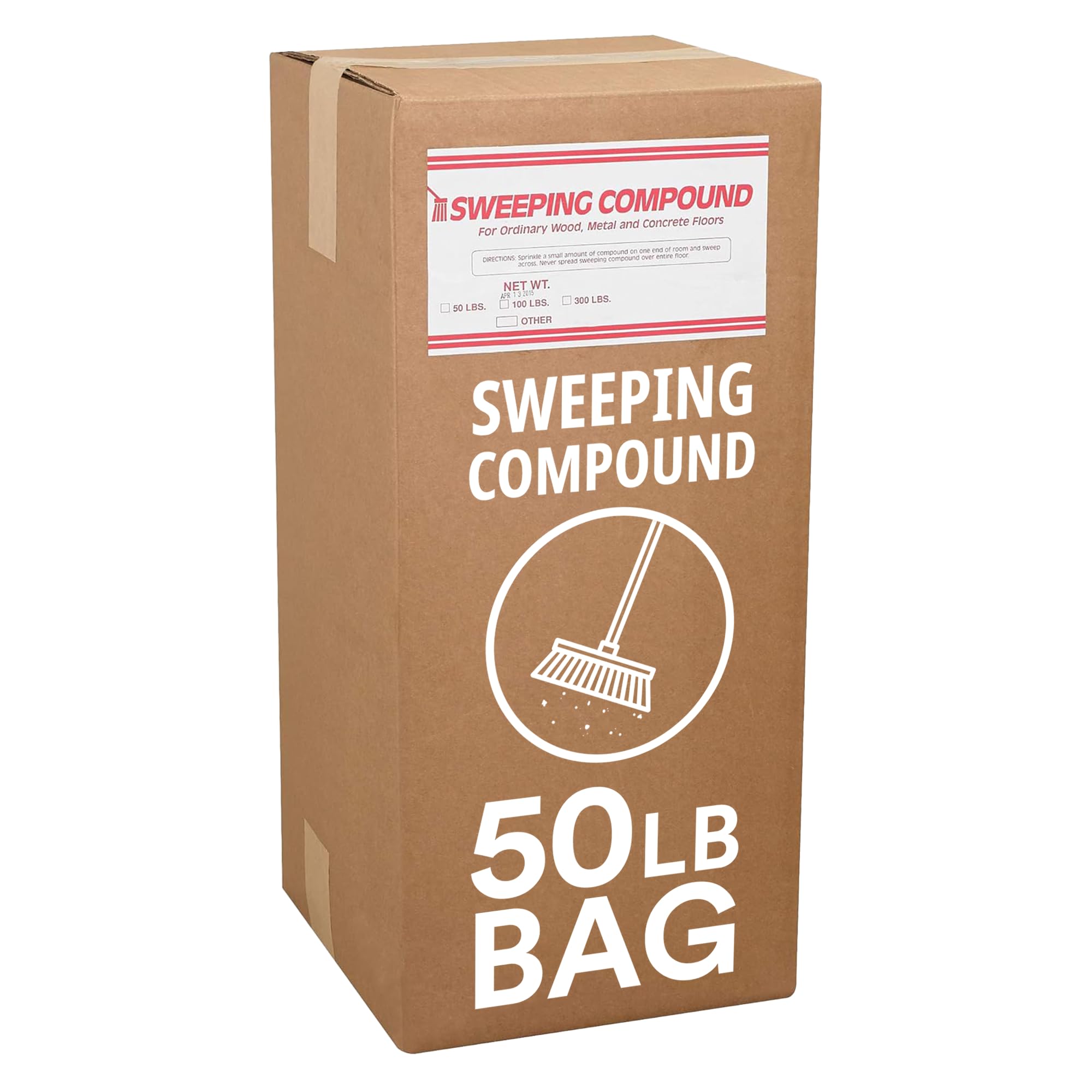 Partners Brand Gritless Floor Sweeping Compound - 50 LB. Bag | Commercial Grade, Sand-free Formula for Use on Finished Floors & Dust Control