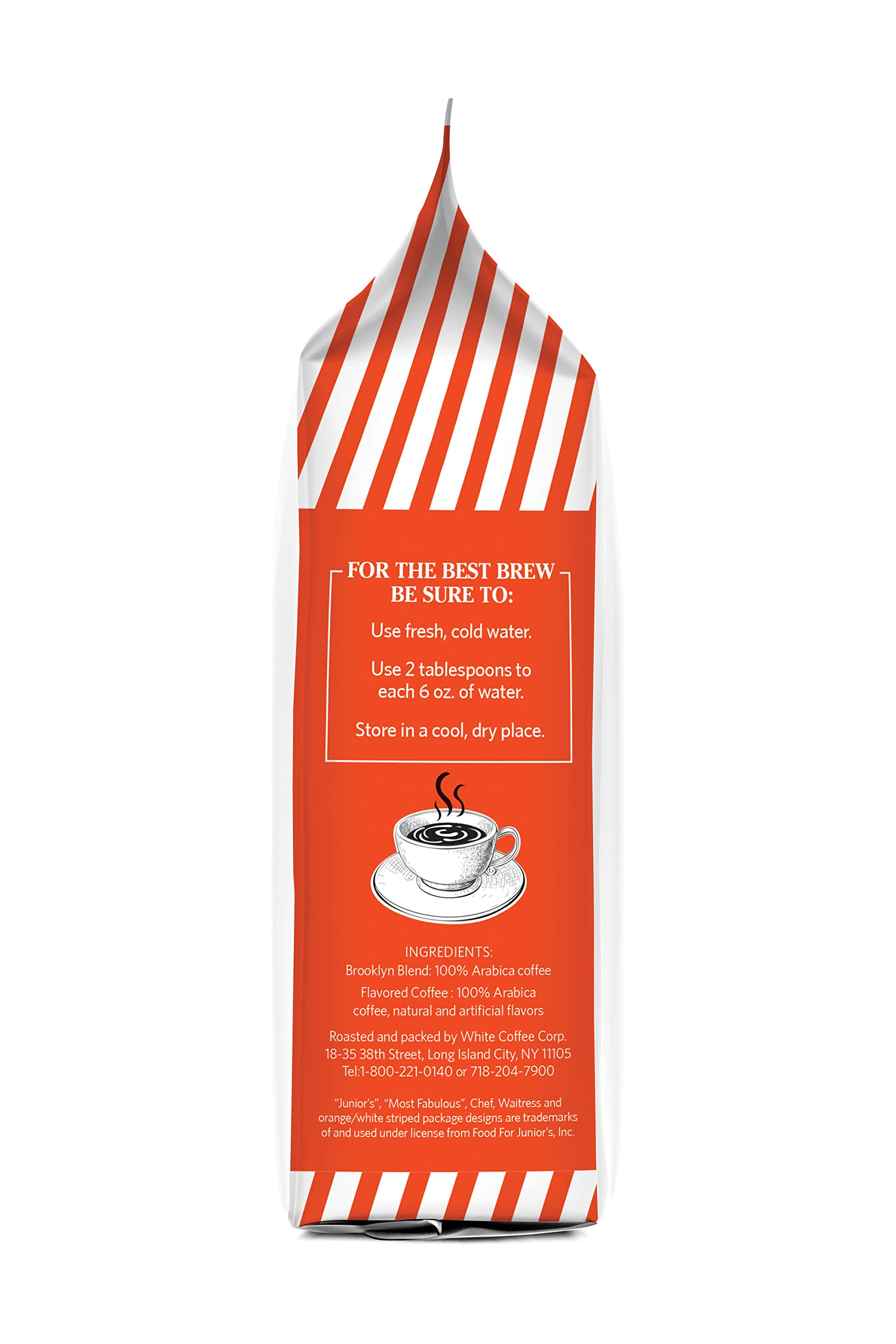 Junior's Most Fabulous Ground Coffee, 12 oz (Brooklyn Blend, 6 bags)