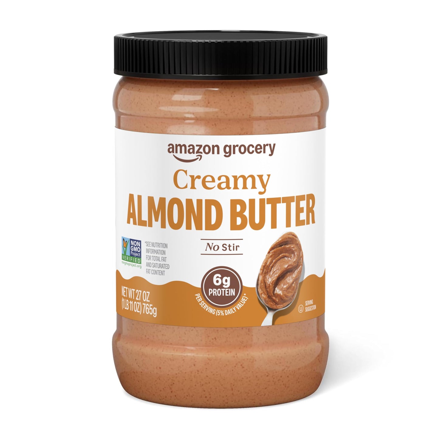 Amazon Grocery, Creamy Almond Butter, 27 Oz