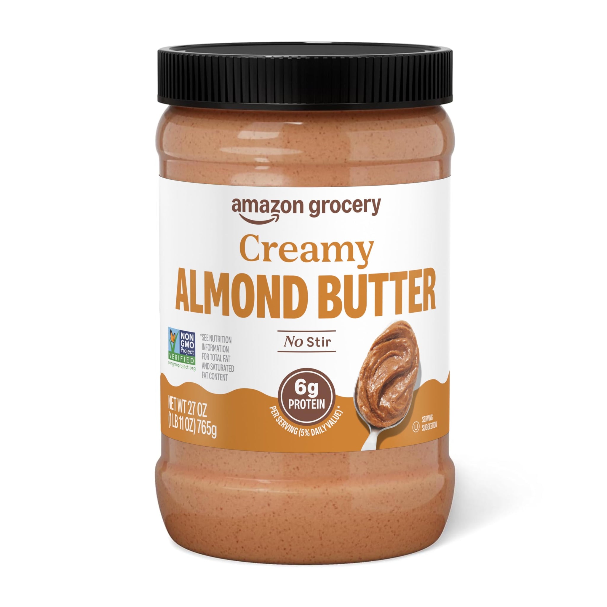 Amazon Grocery, Creamy Almond Butter, 27 Oz