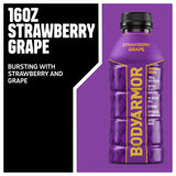 BODYARMOR Sports Drink, Strawberry Grape, Electrolyte Drink Hydration, 16 Fl Oz Bottles (12 Pack), Flavored Coconut Water with B Vitamins