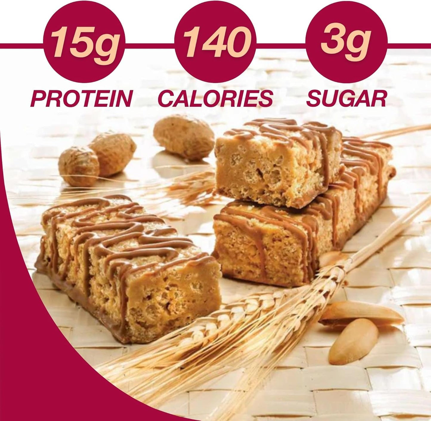 ProtiDIET Peanut Surprise High Protein Bar, No Trans Fat, Nutrient Rich Protein Fiber Bars - High Protein Snacks for Adults - Healthy On-the-Go-Snack