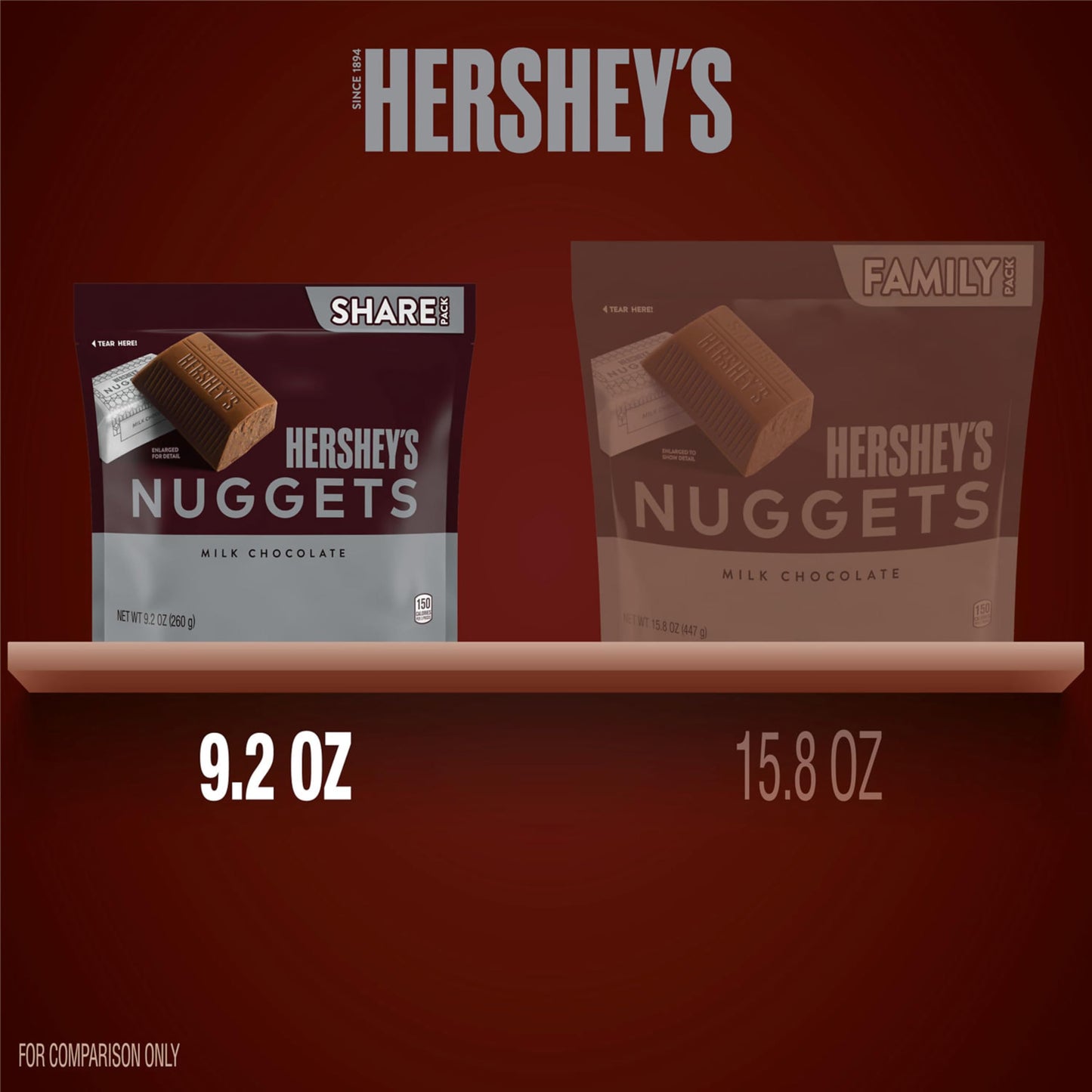 Hershey's Nuggets, Milk Chocolate Candy Share Pack, 9.2 Ounce