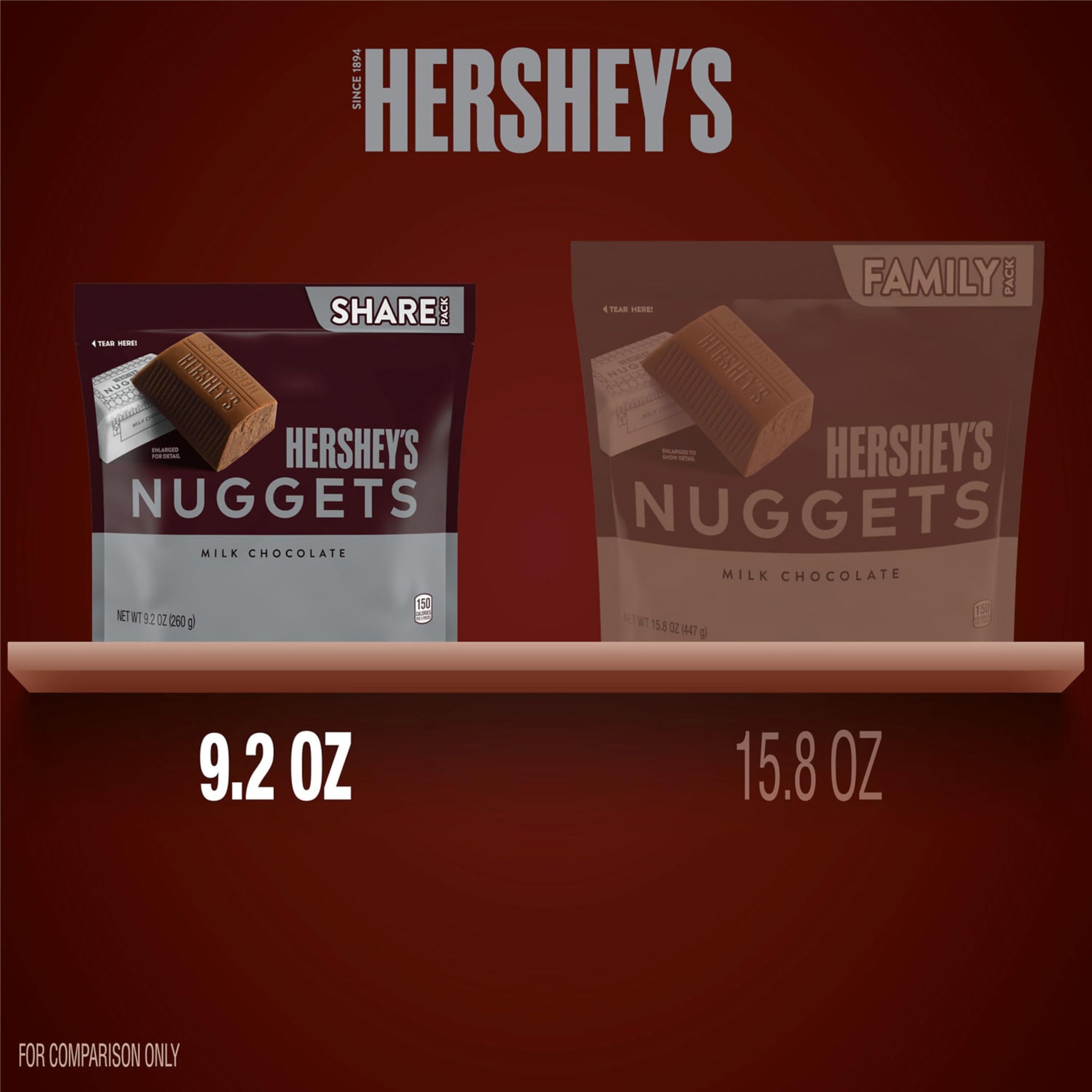Hershey's Nuggets, Milk Chocolate Candy Share Pack, 9.2 Ounce