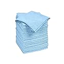 Quickie Microfiber Cleaning Cloth 14 x 14 Inches Blue Pack of 24 Washable and Reusable Ideal for Multi-Surface Indoor/Outdoor Dusting and Polishing