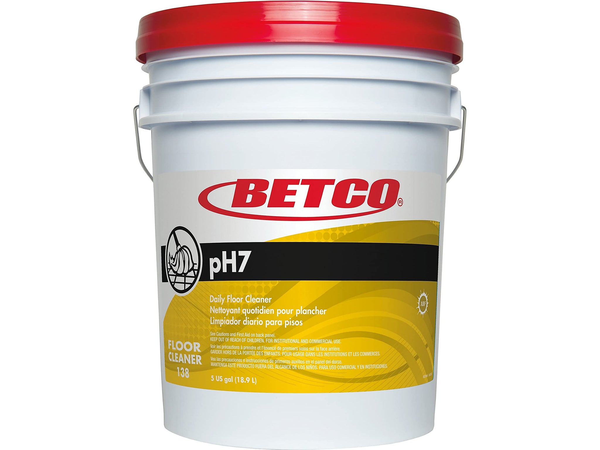 Betco 1380500 pH7 Floor Cleaner, Lemon Scent, 5 Gal.