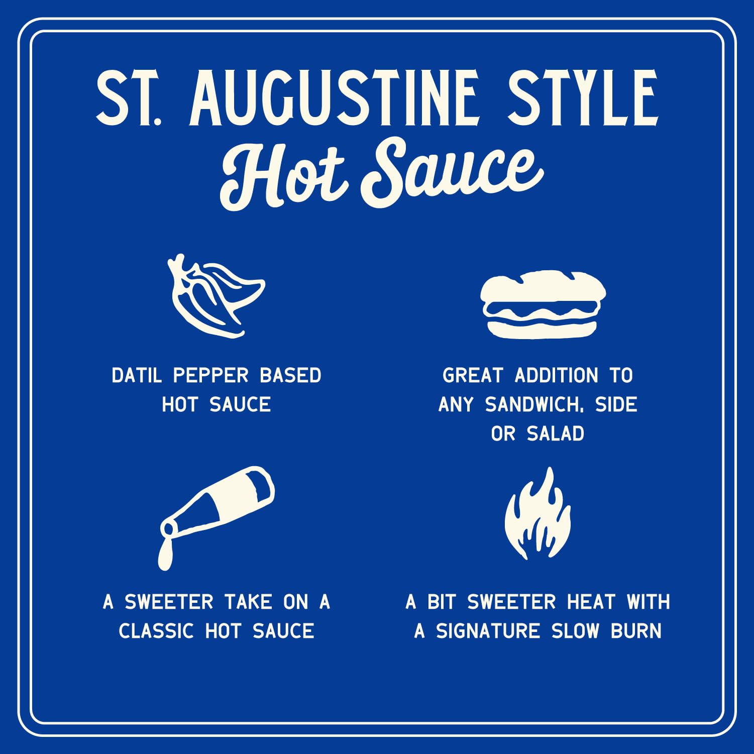 Zab's St. Augustine Style Craft Hot Sauce (6oz, 1 Pack), Naturally Sweet Heat & Signature Slow Burn from Datil Peppers, Gluten-Free, Vegan, Perfect