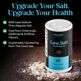 Aromasong Low Sodium Sea Salt 13 OZ. | 2-Pack | Saltshaker 100% Natural Fine Grain Dead Sea Potassium Chloride with Dead Sea Salt.