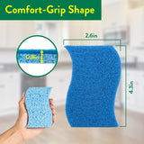 Pine-Sol Non Scratch Scrub Sponges - Double Sided Dish Scrubber Safe for Nonstick Cookware - Kitchen Essentials for Dishwashing and Cleaning, 4 Pack