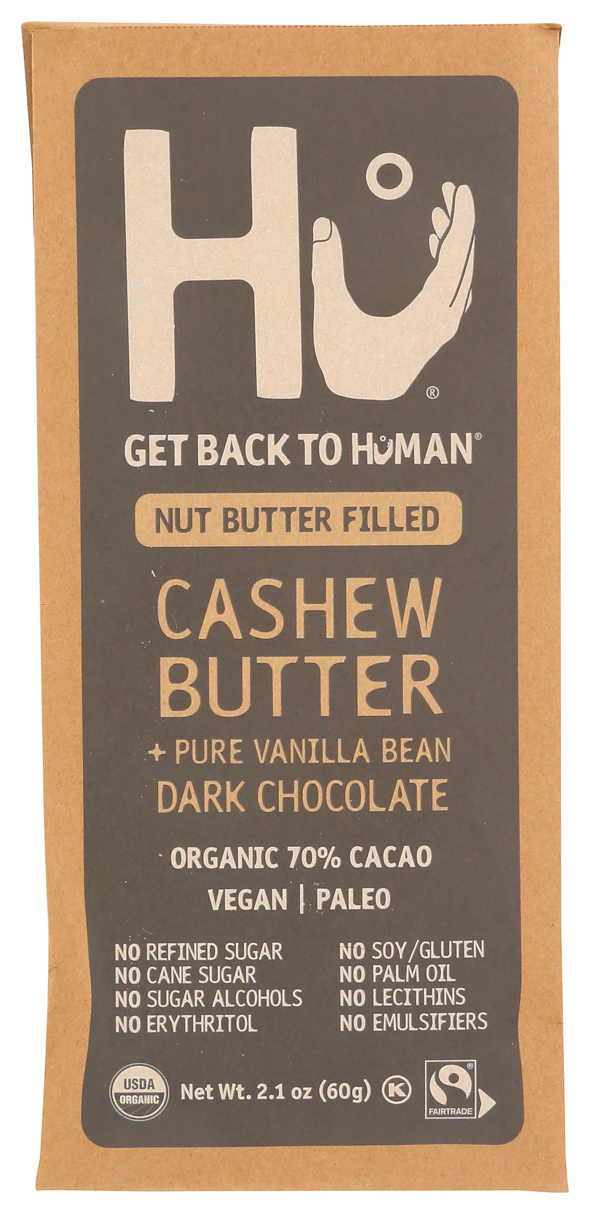 Hu Kitchen Organic Cashew Butter Filled Dark Chocolate Bar, 2.1 OZ