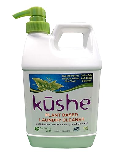 K?SHE Plant-Based Liquid Laundry Cleaner, Delicates, Anti-Static, Softener, Sensitive Skin | 64 Fl Oz